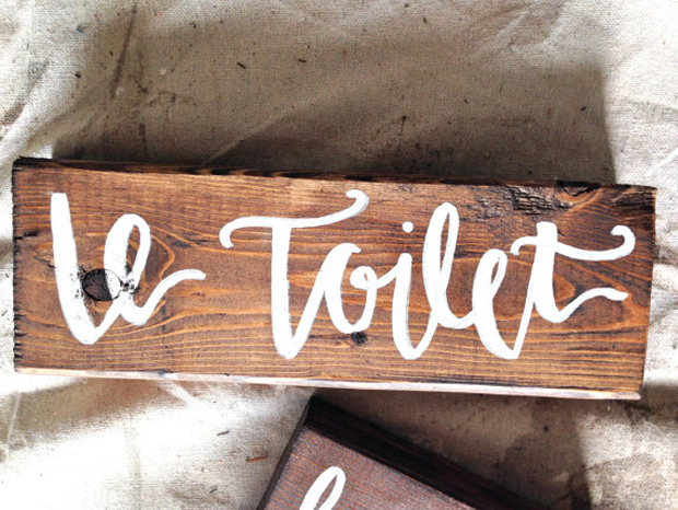 toilet rustic Wedding Signs Wood Le Signs Signs Decor Wooden signs  Toilet.jpg Calligraphy
