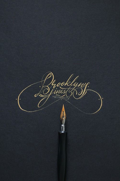 antique gold calligraphy for weddings