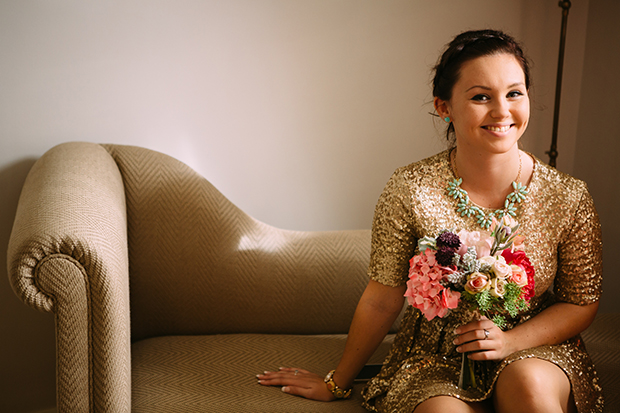 Mint Green, Coral & Gold Sequins Real Wedding: Jayne & Andy