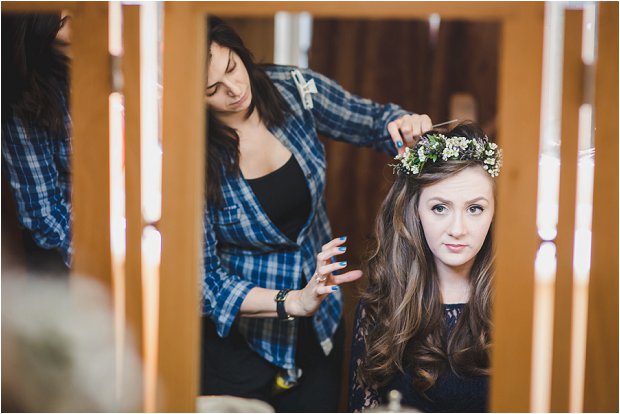 Lace Sleeves and Floral Crown Bride, South Farm Wedding: Charlene & Ian