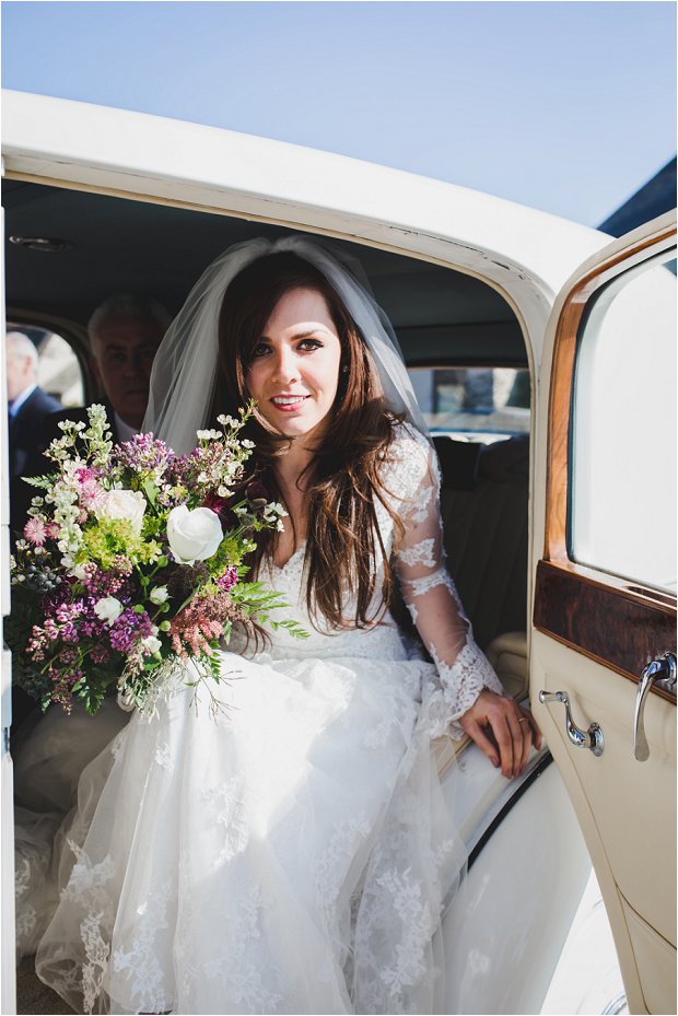 Lace Sleeves and Floral Crown Bride, South Farm Wedding: Charlene & Ian