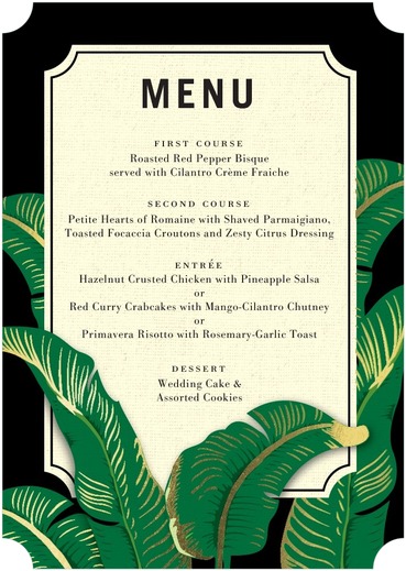 Verdant Palms Menu Cards