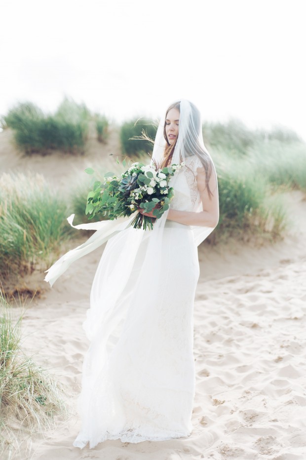Ethereal & Beautiful Fine Art Bridal Editorial: Lace, Light, Sand & Sea