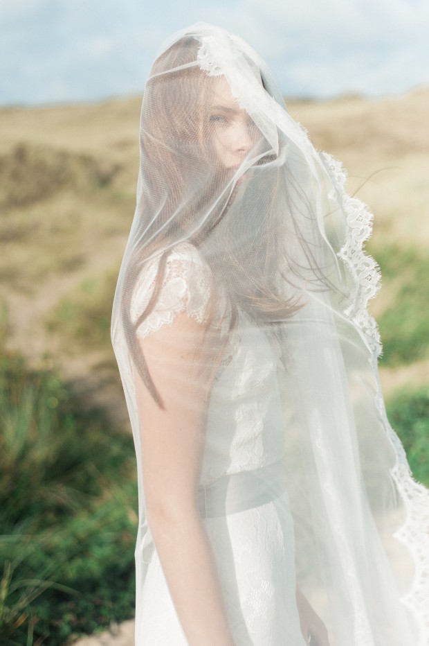 Ethereal & Beautiful Fine Art Bridal Editorial: Lace, Light, Sand & Sea