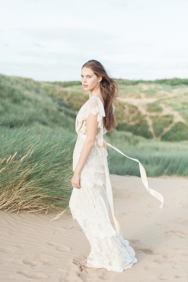 Ethereal & Beautiful Fine Art Bridal Editorial: Lace, Light, Sand & Sea