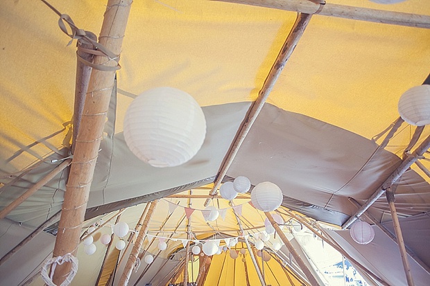 Kooky Pastel Pink & Mint Tipi Wedding With Lanterns & Bunting: Natalie & Tom