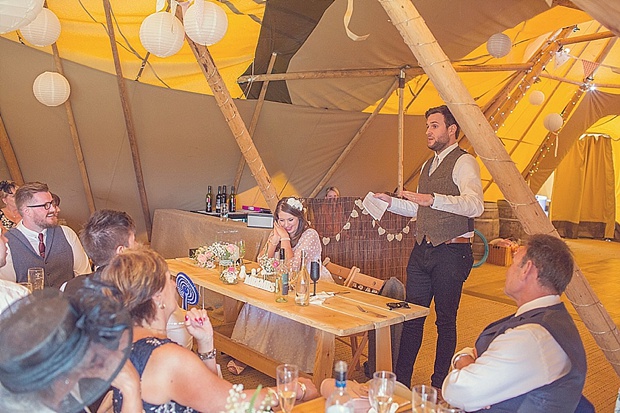 Kooky Pastel Pink & Mint Tipi Wedding With Lanterns & Bunting: Natalie & Tom