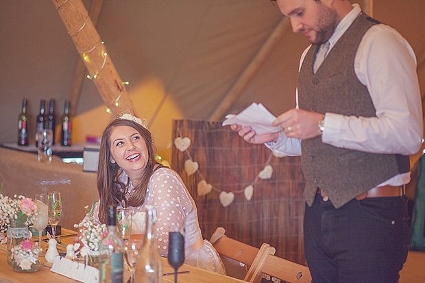 Kooky Pastel Pink & Mint Tipi Wedding With Lanterns & Bunting: Natalie & Tom