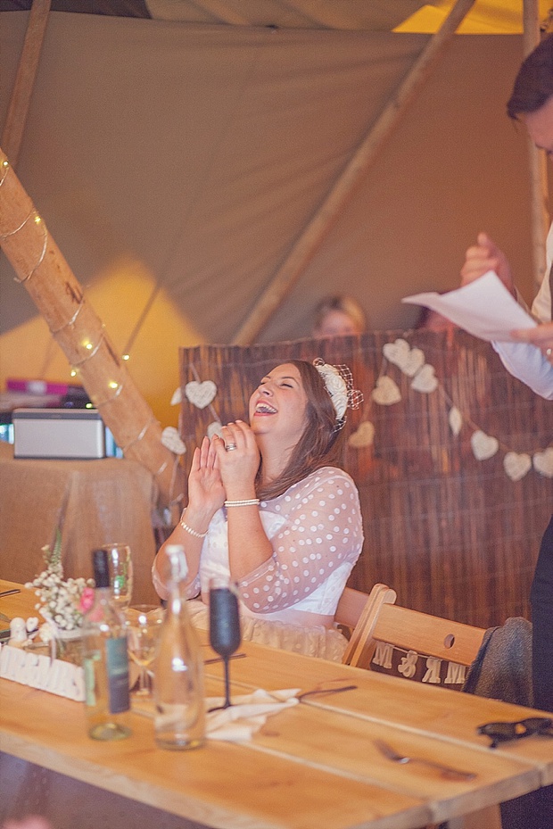 Kooky Pastel Pink & Mint Tipi Wedding With Lanterns & Bunting: Natalie & Tom