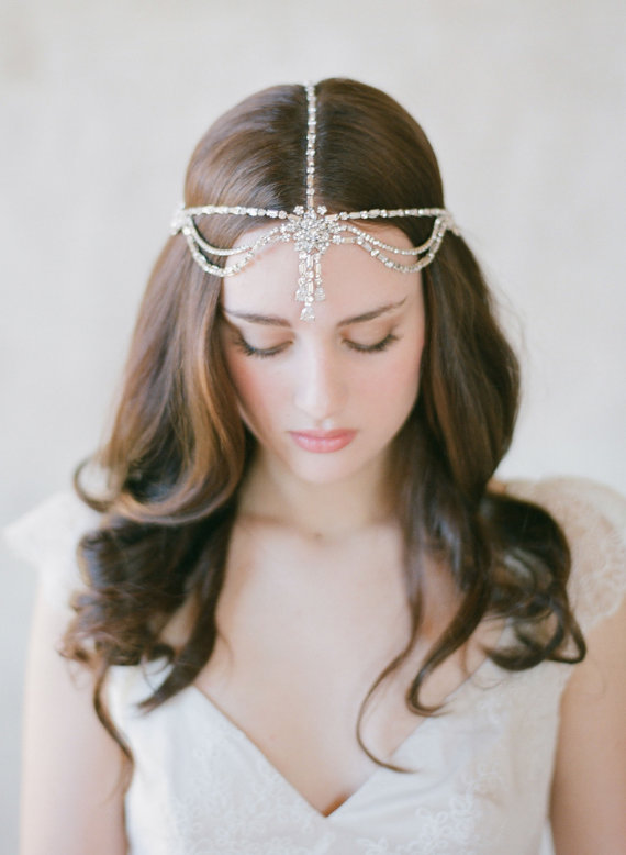 bejeweled wedding headdress
