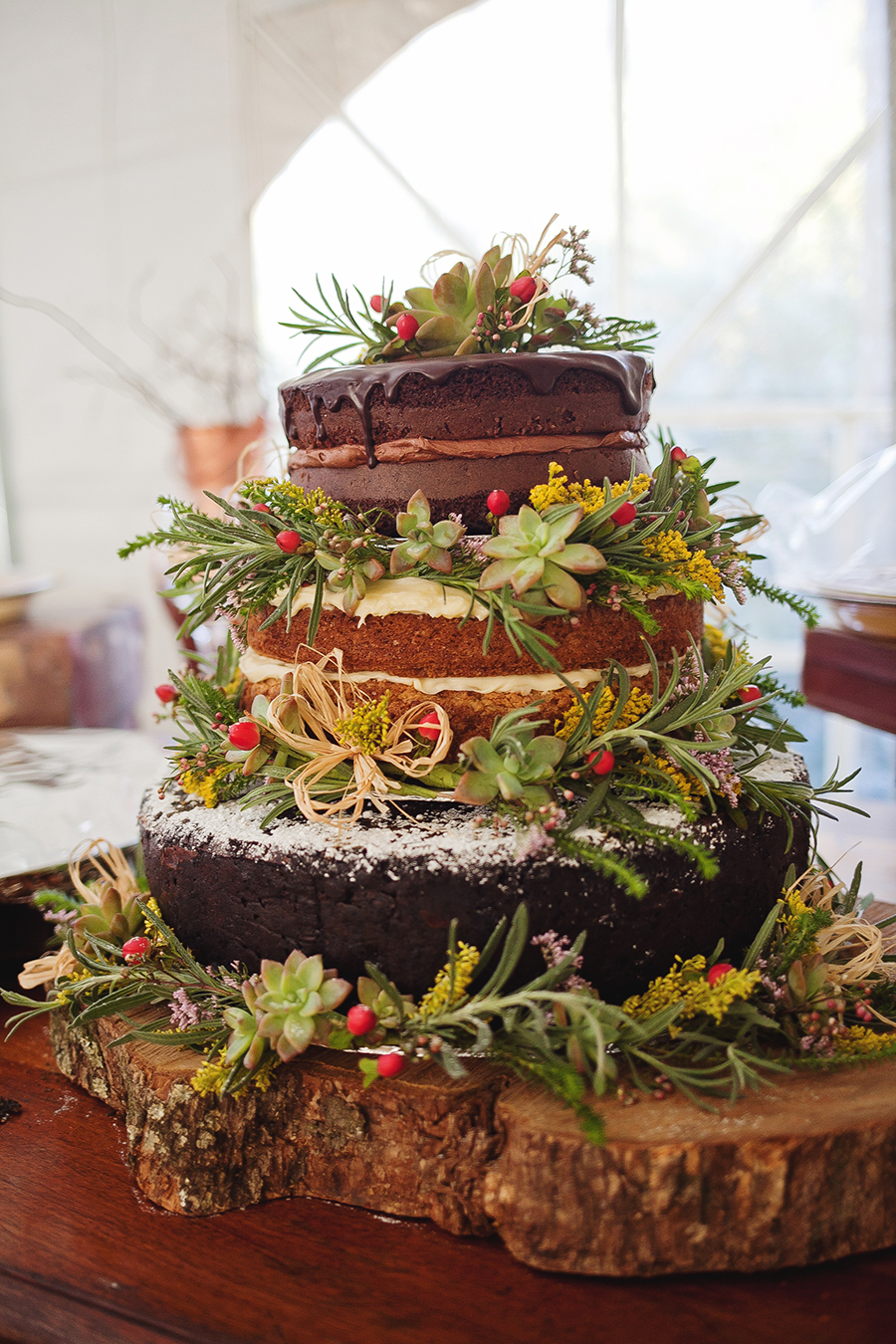 Foliage Crowns, Tree Stumps & a Giant Succulent Bouquet for an Earthy, Rustic Wedding: Chris & Mel Foliage Crowns, Tree Stumps & a Giant Succulent Bouquet for an Earthy, Rustic Wedding: Chris & Mel