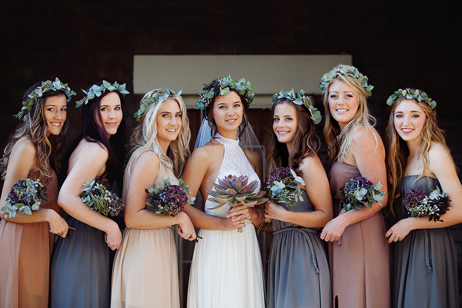 Foliage Crowns, Tree Stumps & a Giant Succulent Bouquet for an Earthy, Rustic Wedding: Chris & Mel Foliage Crowns, Tree Stumps & a Giant Succulent Bouquet for an Earthy, Rustic Wedding: Chris & Mel