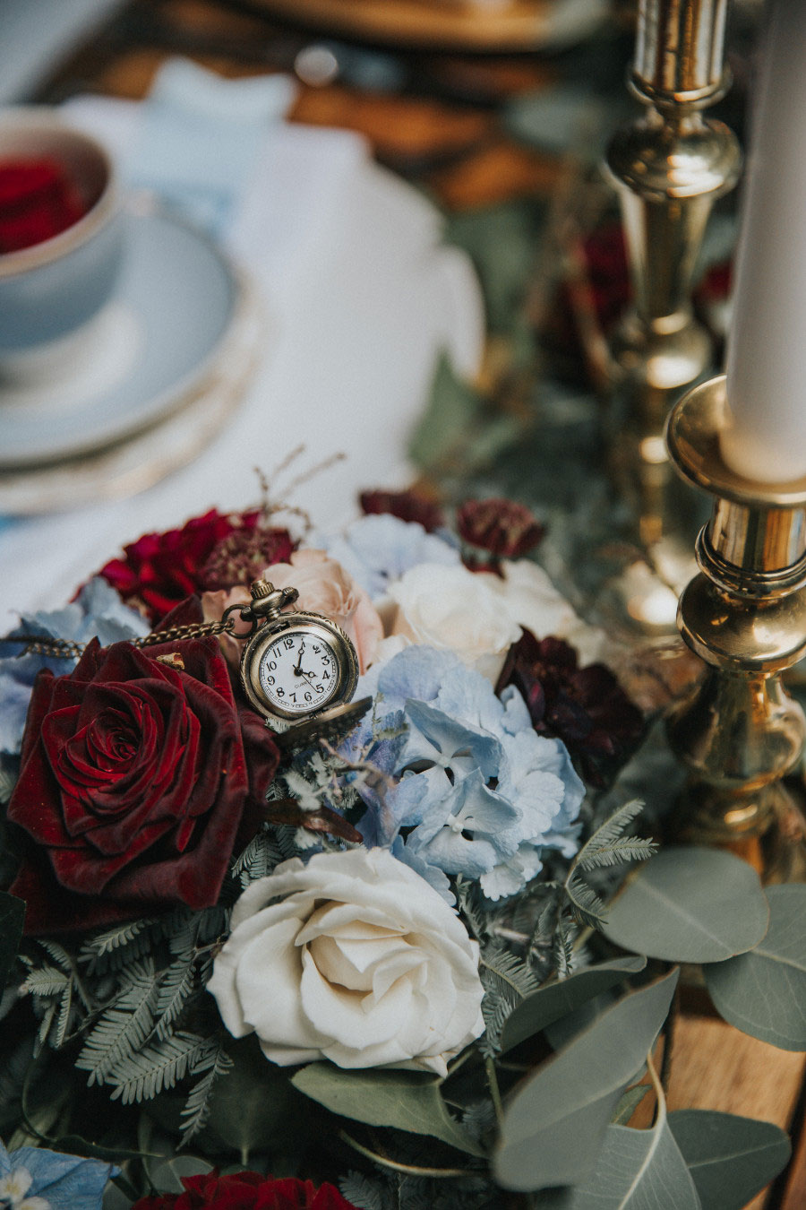 A Winter Themed Alice in Wonderland Bridal Shoot With Pale Blue & Deep Red A Winter Themed Alice in Wonderland Bridal Shoot With Pale Blue & Deep Red